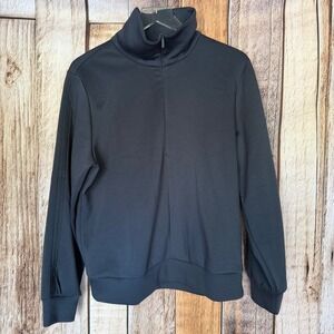 Athleta Sweatshirt Allure 1/4 Zip Comfort Travel Athleisure Black Everyday Large